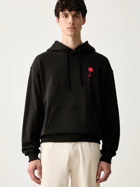 HUGO Hanorac Diflowhood | Relaxed fit negru