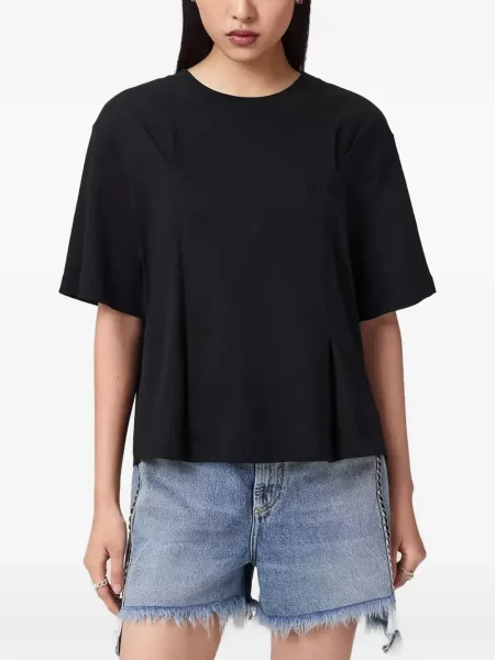 Tricou Allsaints cu broderie negru