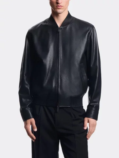 Шкіряна Шкіряна куртка Emporio Armani чорний