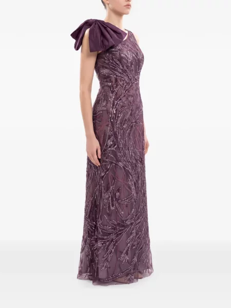 Rochie maxi Saiid Kobeisy cu funde asimetrică violet