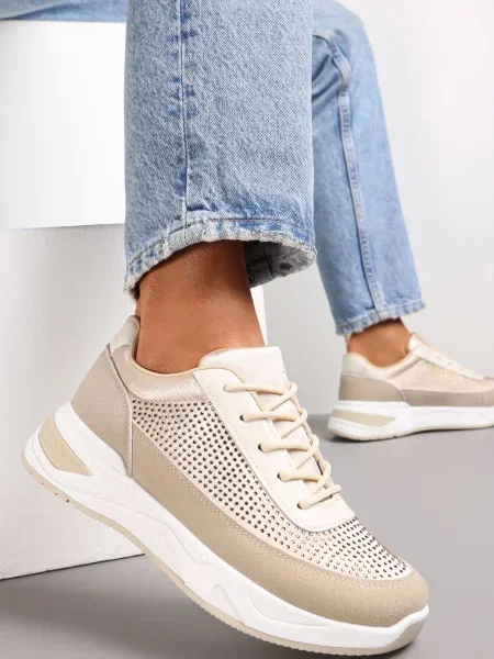 Sneakers cu Pietricele Hinekle bej