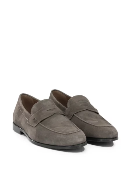 Pantofi loafer Ferragamo din piele de căprioară gri