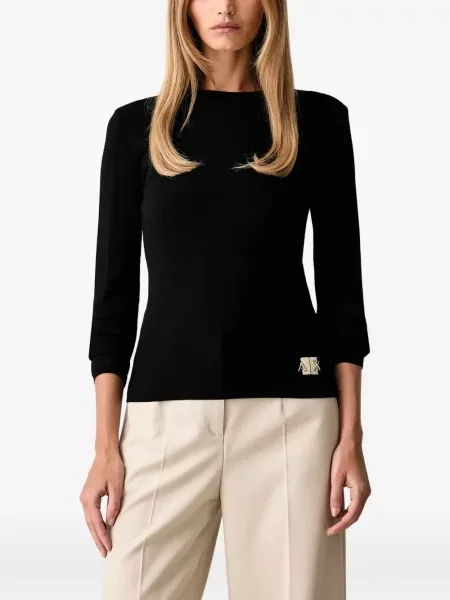 Pulover Armani Exchange cu broderie negru