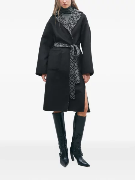 Palton Tory Burch de lână plic negru