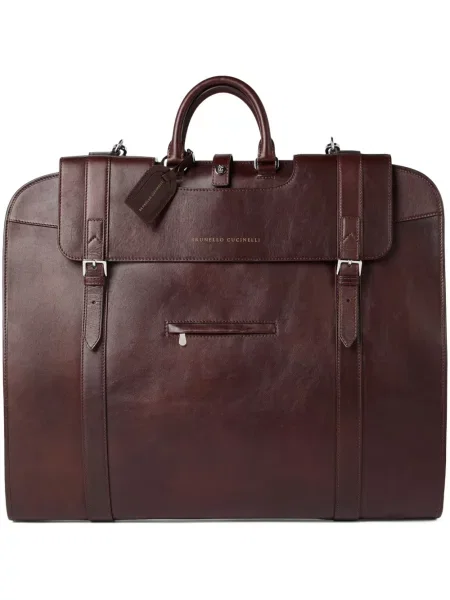 Кожаный костюм костюм Brunello Cucinelli червено