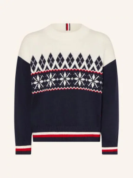 Tommy Hilfiger Svetry tmavě modrá / krémová červená