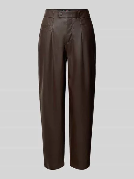 Spodnie z szerokimi nogawkami ze sztucznej skóry z zakładkami w pasie model Studio Pants vegan leathe' Buena Vista
