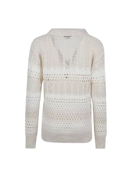 Sweter Pinko żakardowy biały