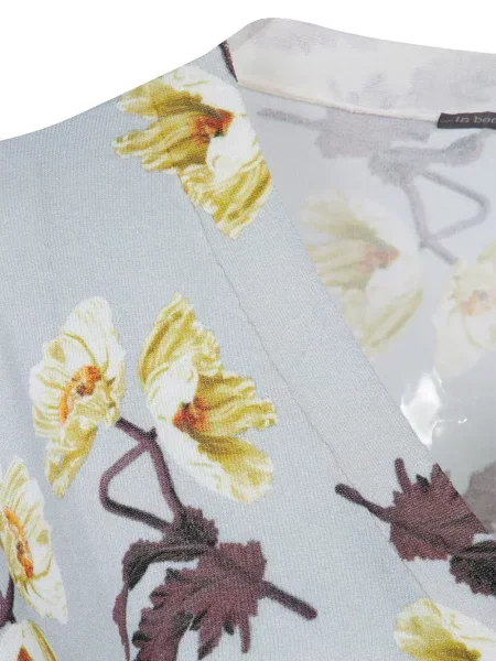 Cardigan In Bed With You cu model floral cu decolteu în V albastru