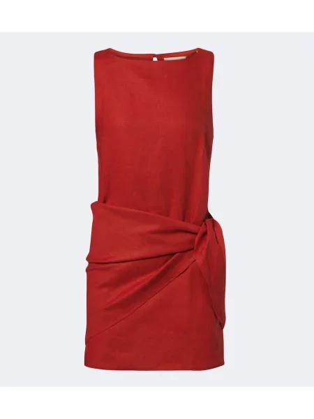 Cu centură rochie Faithfull de in roșu