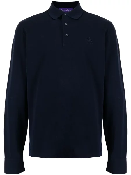 Tricou polo Ralph Lauren Purple Label cu broderie albastru