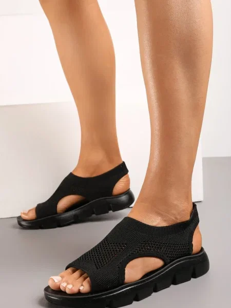 Sandale Slip-on cu Bareta din Textil Aridema negre