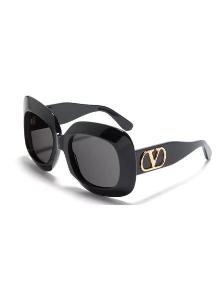 Lniane okulary przeciwsłoneczne Valentino czarne