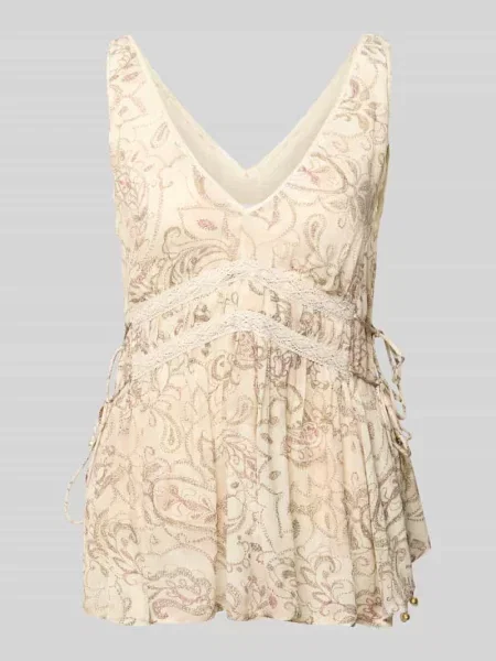 Top Jake*s Collection z dekoltem w serek koronkowy