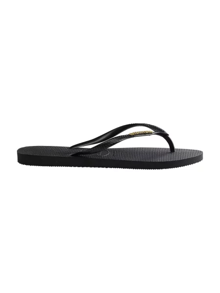 Havaianas Japonki SLIM LOGO na płaskim czarny