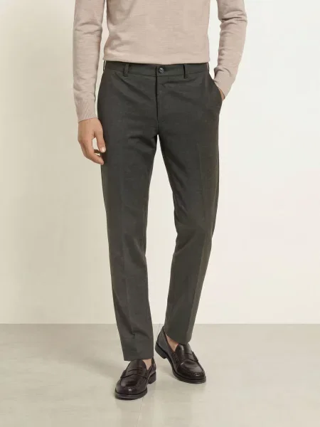 Roy Robson Oblekové Kalhoty Střih Extra Slim Fit dark green zelené