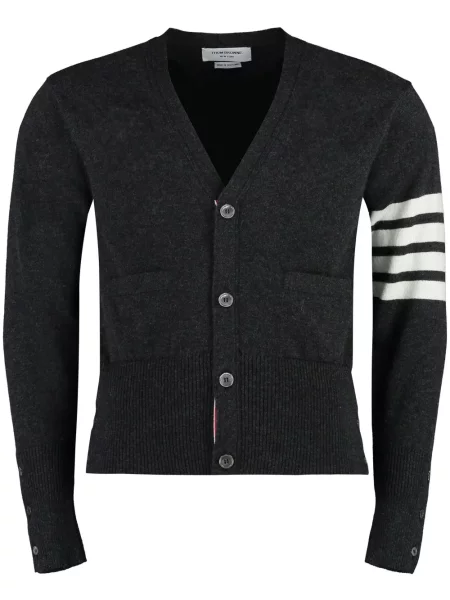 Cardigan Thom Browne cu decolteu în V clasic gri