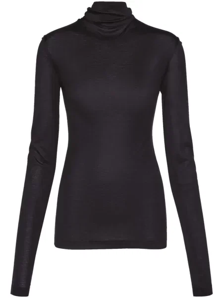 Jedwabny top Ferragamo czarny