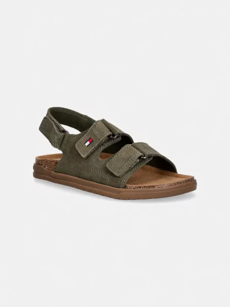 Tommy Hilfiger Dječje sandale od brušene kože zelena