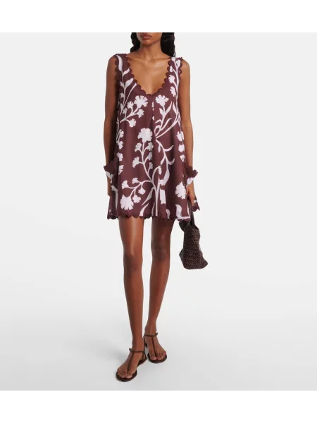 Rochie Juliet Dunn cu model floral bordo