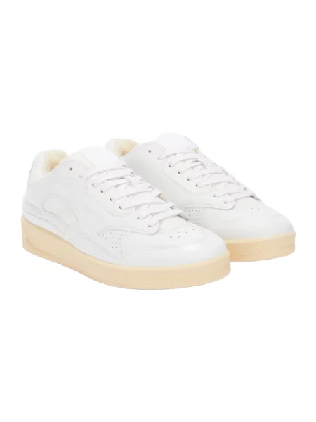 Sneakersy Jil Sander skórzane z nadrukiem białe