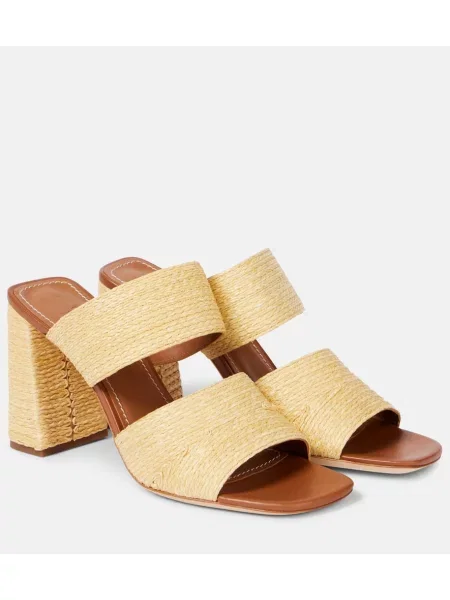 Papuci tip mules Staud din piele bej