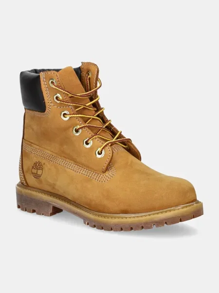 Кожаные утепленные ботинки Timberland коричневые