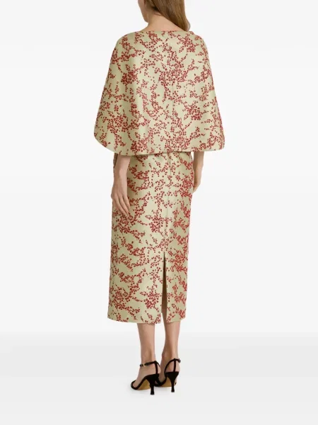 Rochie midi Alberta Ferretti cu model floral cu imagine verde