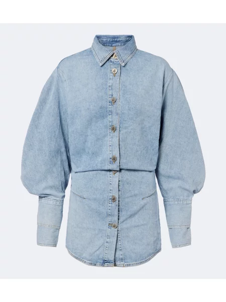 Rochie din denim The Attico albastru