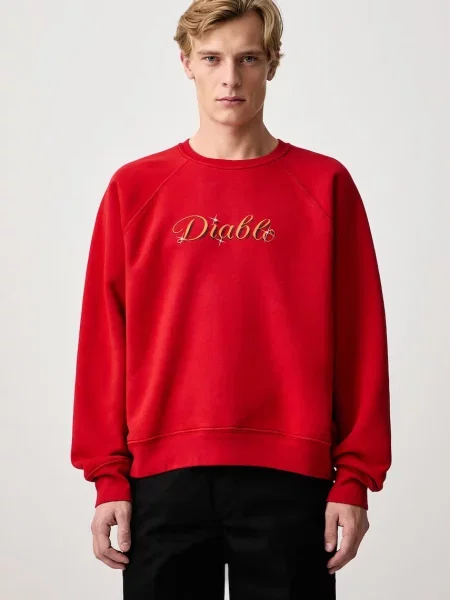 Willy Chavarria DIABLO RAGLAN STANDARD μπλούζα ανδρική κόκκινο
