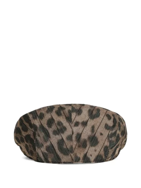 Căciulă Dolce & Gabbana fără toc cu imagine cu model leopard maro