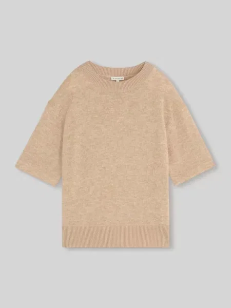 Sweter o kroju regular fit z domieszką bawełny Tom Tailor beżowy