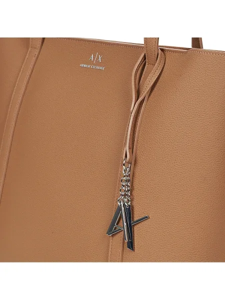 Shopper kabelka Armani Exchange z ekologickej kože hnedá