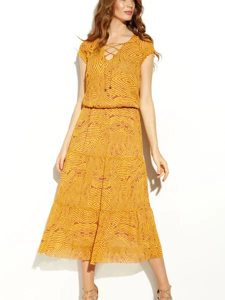 Sukienka midi Zaps brązowa