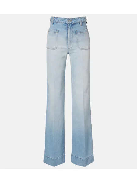 Jeansy dzwony Victoria Beckham z wysoką talią niebieskie