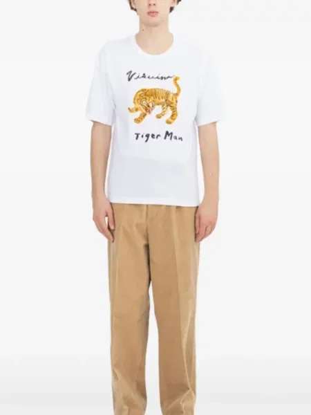 Tricou Visvim cu dungi de tigru alb