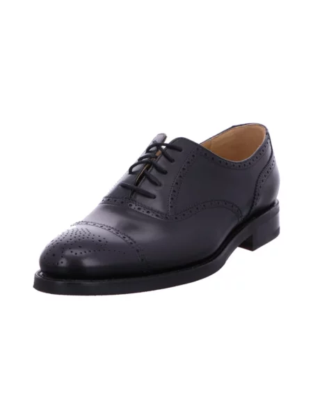 Półbuty Cordwainer sznurowane skórzane czarne
