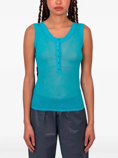 Top Paloma Wool de lână albastru
