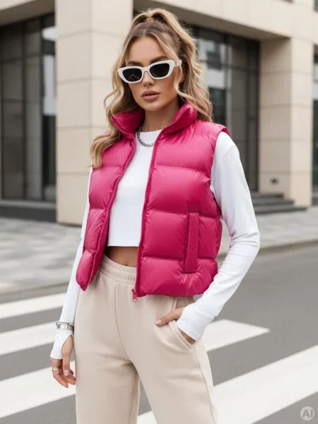 Sportowa kamizelka RASBERRY BUSH fuksja Dstreet