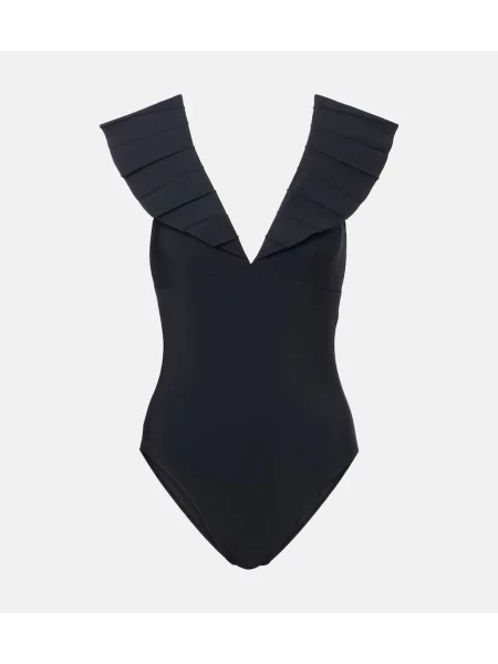 Costum de baie Karla Colletto cu volane negru