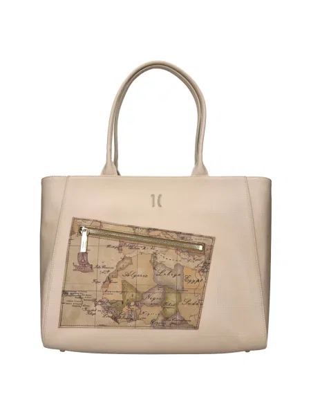 Shopperka Alviero Martini 1a Classe skórzana beżowa