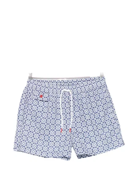 Slip de baie Kiton cu model floral cu imagine albastru