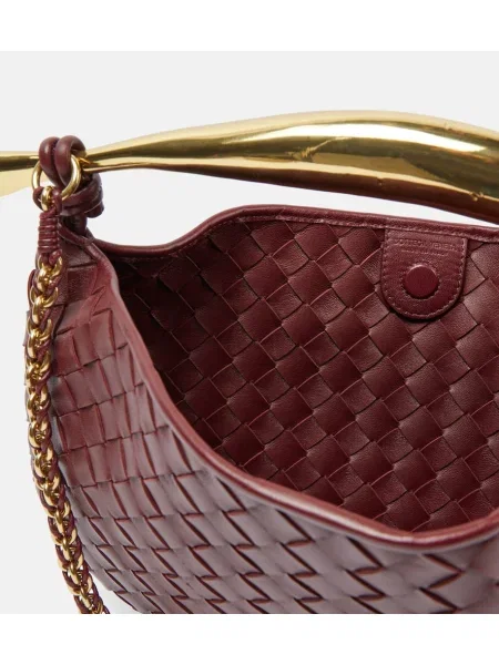 Geanta de piele Bottega Veneta Handle din piele roșu
