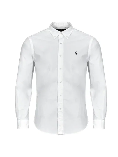 Cămașă Polo Ralph Lauren cu guler nasturi din țesătură twill alb