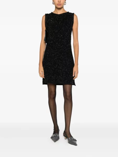Rochie fără mâneci Cecilia Prado fără mâneci cu mărgele de costum negru