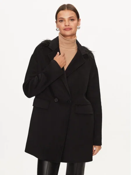 TWINSET Palton de lână negru