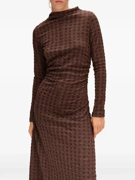 Rochie Bimba Y Lola cu volane maro