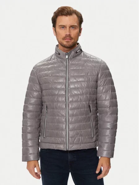 Usnjena jakna Milestone siva