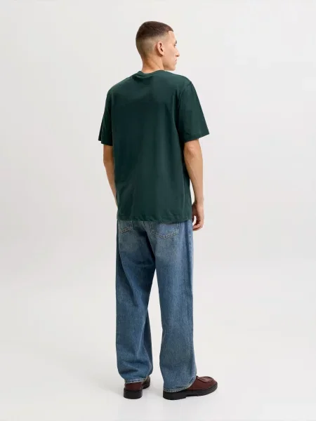 JACK & JONES Tričko JORFREDERIKSBERG smaragdová / červená biela