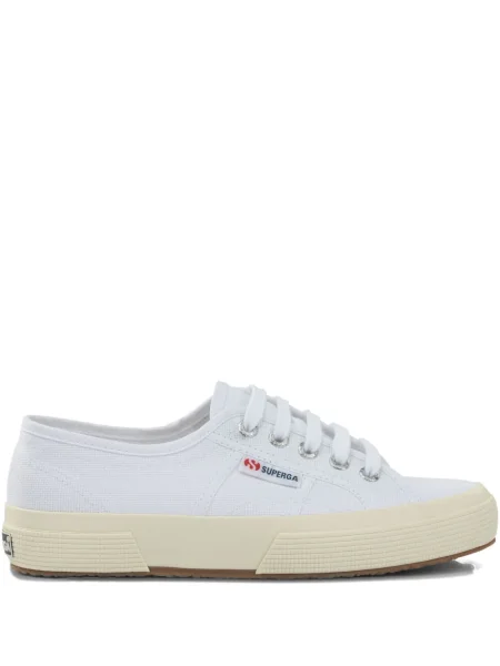 Sneakerși Superga cu șireturi din dantelă alb
